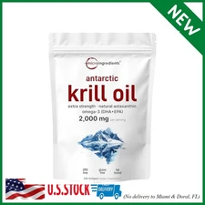 Micro Ingredients Antarctic Krill Oil Supplement, 2,000mg Per Serving, 240 Softg
