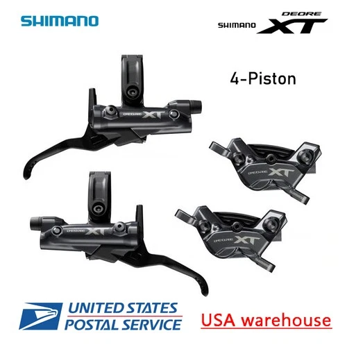 Shimano XT BL-M8200 BR-M8220 4 Piston Hydraulic Disc Brake Set Front & Rear MTB