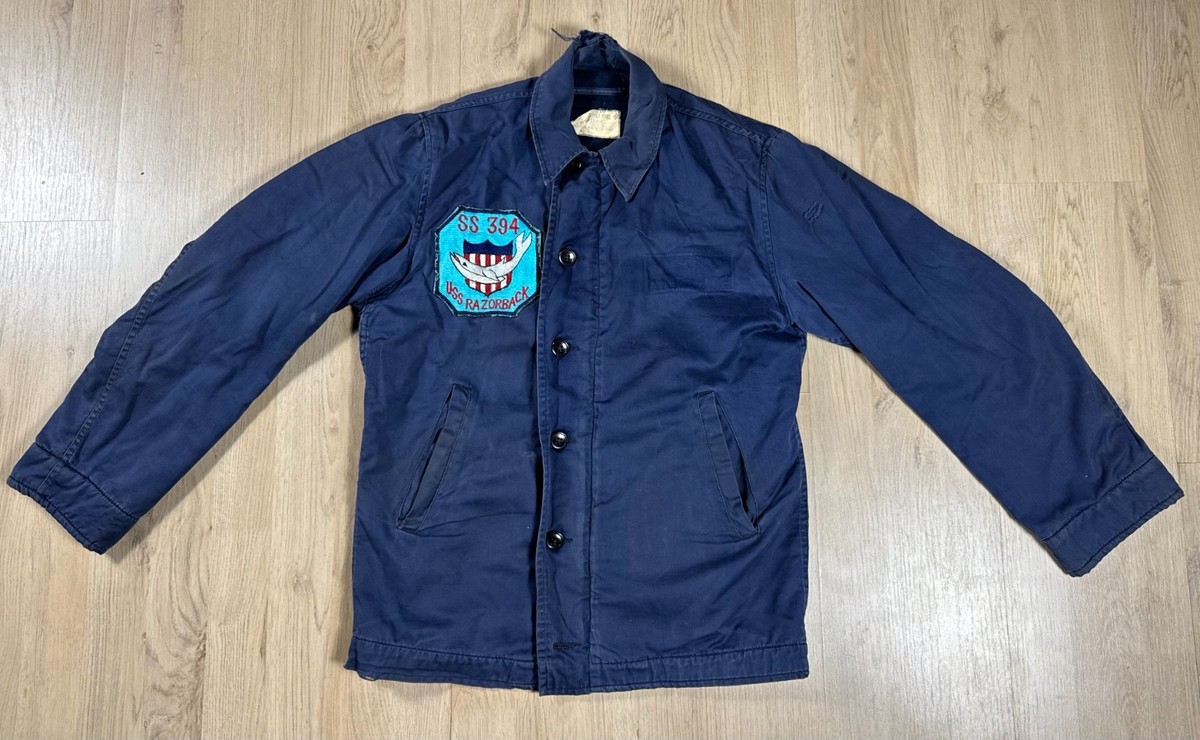 Vietnam War era USN Navy N-4 Blue Deck Jacket Military Size 36 USS 