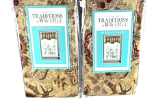 2X Traditions by Waverly Navarra Antique Scallop Valance Rod Pocket 52"W X 16"L