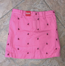 Gap Vintage NWT 8 Girls Pink twill ladybug skort