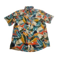 REI Co-Op Trailmade Button Up Shirt Men's Medium Vivid Grove Short Sleeve Hiking