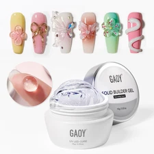 GAOY Clear 3D Sculpting Gel for Nail Art, 15g Solid Nail Gel Non-Sticky Hard Bui