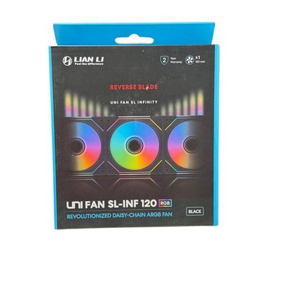 Lian Li UNI FAN SL-INF 120 RGB Reverse Blade - Black (Single Pack) NEW