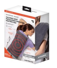 Calming Heat Massaging Vibrations Weighted Heating Pad by Sharper Image Tem...