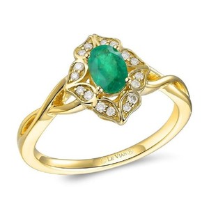 Le Vian 14K Yellow Gold Cocktail Ring 0.448 cts New Emerald Diamonds - Size 5