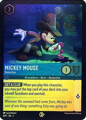 Lorcana  FOIL  Mickey Mouse - Detective (League) - Promotional Cards # 008