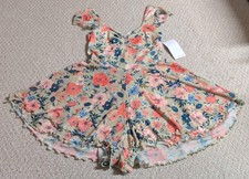 Stitch & Pine Girls X Small Multi-Color Floral Polyester Blend Romper 24