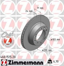 2x ZIMMERMANN Coat Z Bremsscheiben Hinten für AUDI 80 Avant (8C5, B4) 299mm