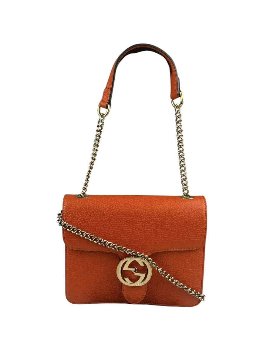 Gucci Leather Exterior Orange Bags & Handbags for Women for sale