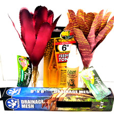 Geiko Lot Zoo Med Naturalistic Flora Mesh Drainage Mat feeding tongs Spray Set