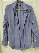 Chaps blue plaid Mens Long Sleeve Button Down Dress Shirt XL 17-17 1/2 x 34/35