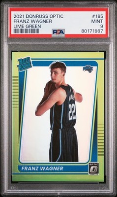 2021 PANINI DONRUSS OPTIC LIME GREEN #185 FRANZ WAGNER 141/149 PSA 9