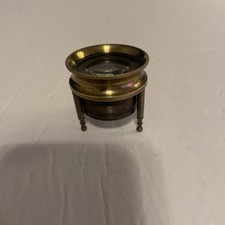 Antique Brass Desk Map Magnifying glass magnifier Tripod