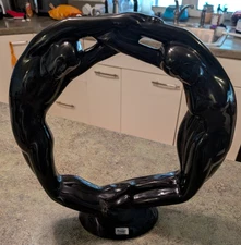 Vtg MCM Mid Century Circle of Love Infinity Man Woman Statue Royal Haeger USA