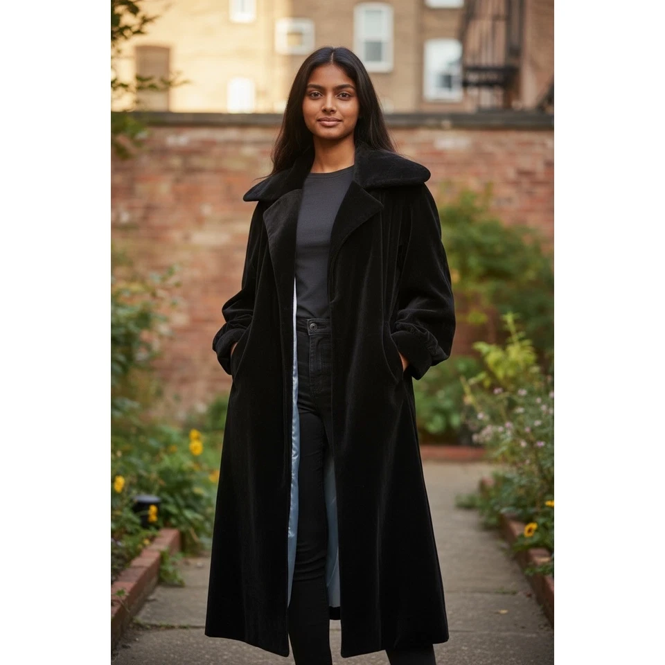 Casaco de ópera feminino vintage veludo preto M formal comprimento médio steampunk década de 1960 - Imagem 2 de 4