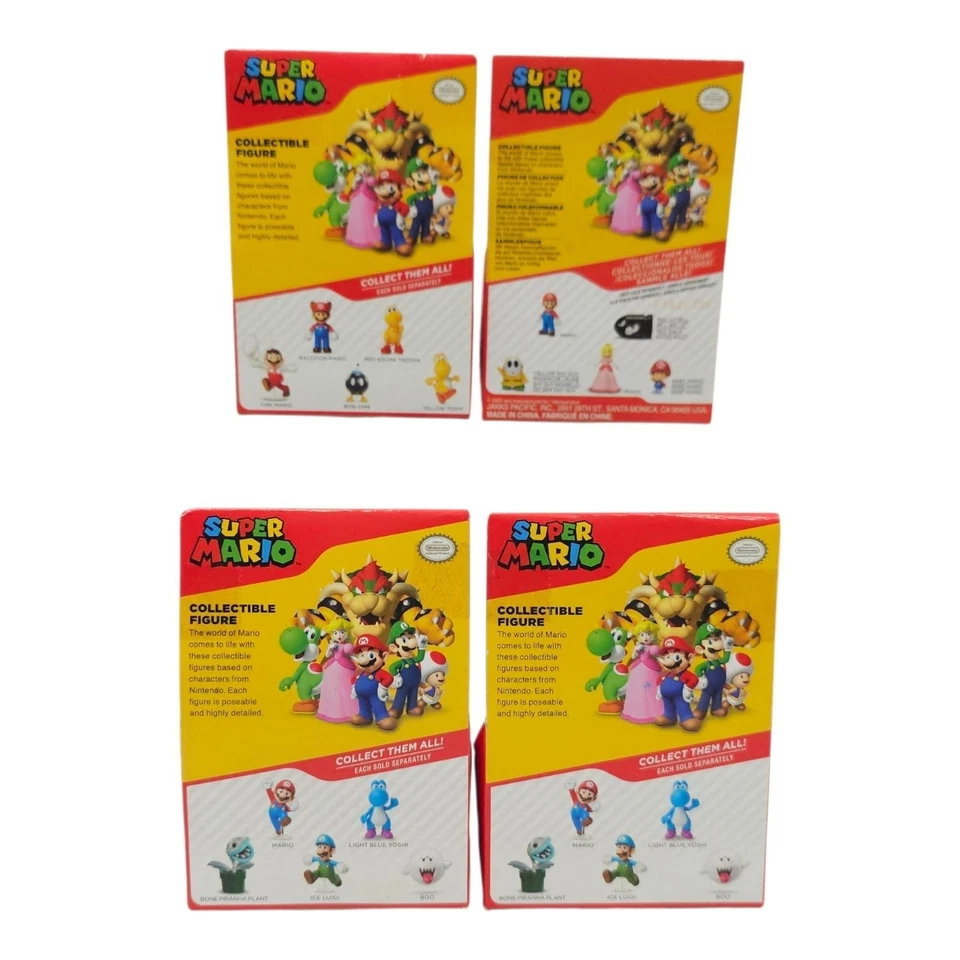 Super Mario Fire Mario Shy Guy Bone Piranha Boo Mini Figuras Nintendo Jakks NUEVO Foto 2 de 4