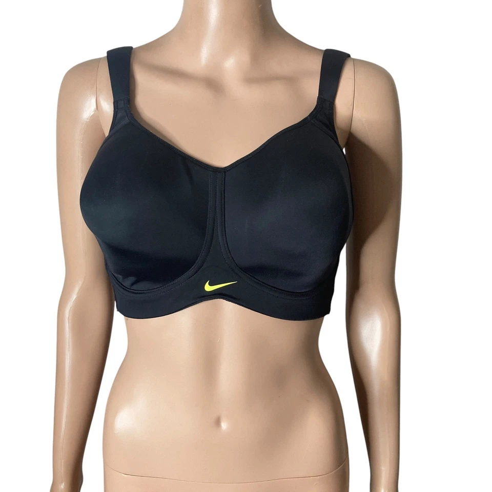 Sujetador deportivo Nike Pro Hero para mujer 36E negro/voltio 620271-011 Dri Fit  Foto 3 de 4