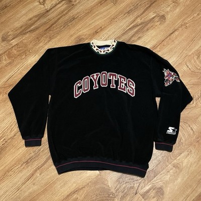 Arizona Coyotes Sweatshirt Black Starter Men Medium Vintage Ice