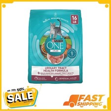 Purina ONE Plus Urinary Tract Health High Protein Chicken Dry Cat Food 16 lb