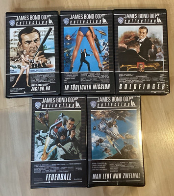 5x James Bond 007 VHS / VIDEO SAMMLUNG Agenten/Spionage Klassiker RARE