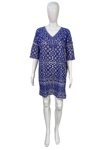 Isabel Marant Etoile Femmes beverly Brodé Bleu Blanc Robe Tunique XL 42 - Photo 6 sur 20