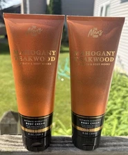 Bath & Body Works MEN's MAHOGANY TEAKWOOD Body Cream  Moisturizer 8oz Pack of 2