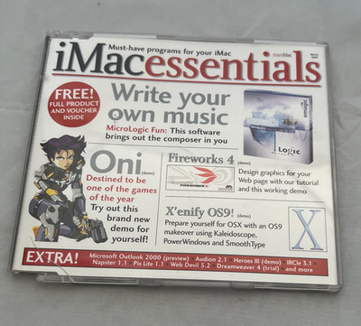 iMac Essentials März 2001 CD-ROM Mac Software Oni Fireworks 4 OS9 Vintage Apple