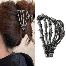 Skeleton Hand Metal Hair Claw Clips, 1Pcs Ghost Hand Alloy Hair Claw Clips, S...