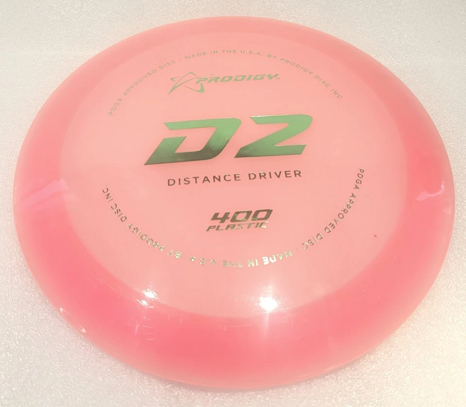Prodigy Discs D2 Distance Driver 400 Plastic Pink W/Silver Stamp 174G NEW - Image 3 of 3