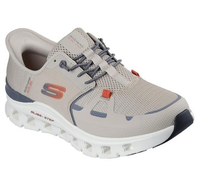 Skechers Hands Free Slipper Schuh für Herren - Glide-Step Pro in Taupe/Orange, 6-13