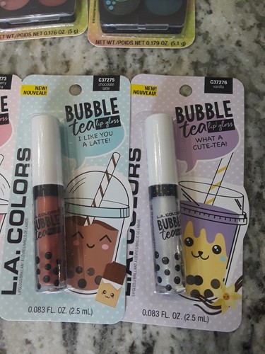 L.A. Colors Set Of 12 Pieces Bubble Tea Lip gloss & Eyeshadow Complete Set! - Picture 12 of 14
