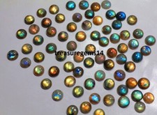Labradorite 7x7 mm Round 100 Ct Wholesale Lot Natural Multi Fire Cabochon