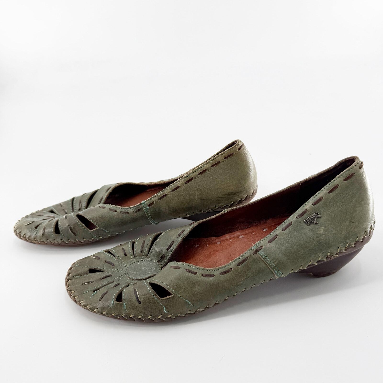 Eco-Friendly Floral Leather Heels by Pikolinos