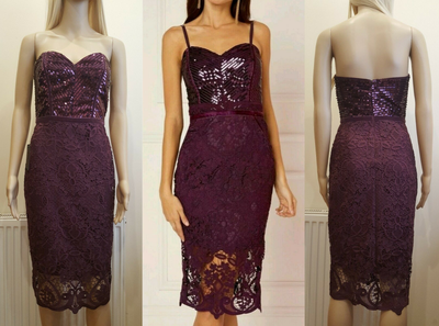 lipsy sequin square neck cami dress