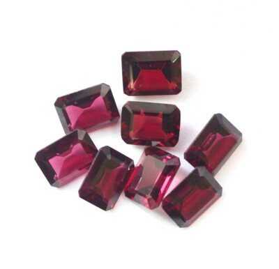 100% Natürlich Rhodolit Granat 8X6mm Octagone Smaragd Schnitt Locker Edelstein 5