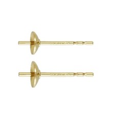 4prs 14K Gold Filled Pearl Cup Posts w/ Double Notch 3mm 4mm Earring Components