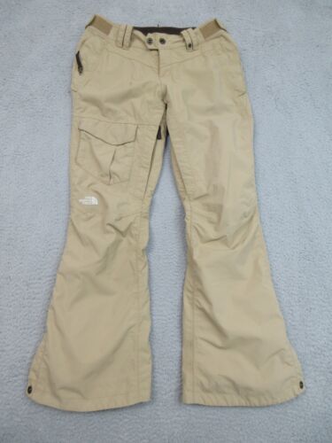 The North Face Snowboard Ski Snow Pants Women M Tan HyVent Waterproof Winter