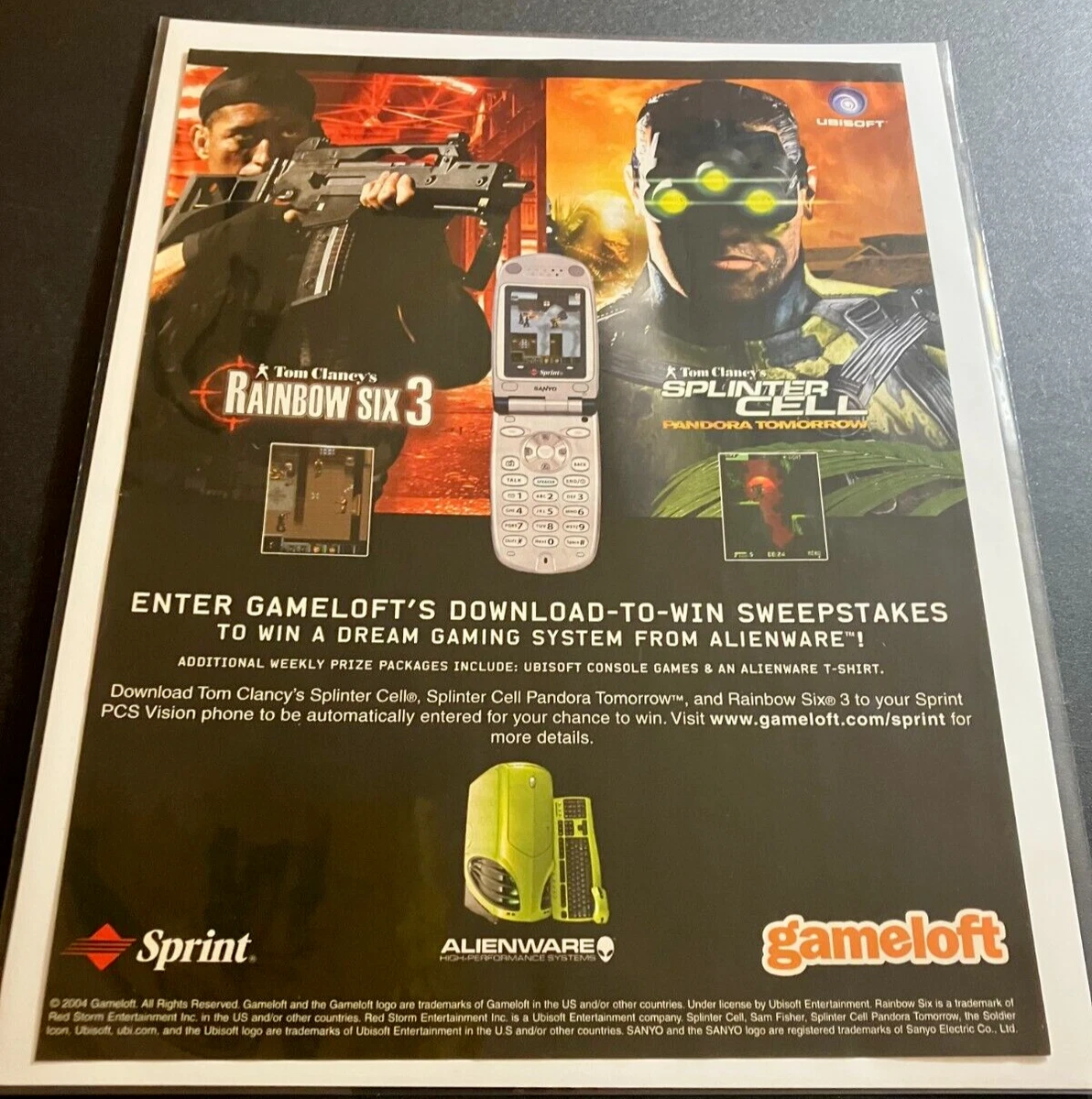 Rainbow Six / Splinter Cell - Vintage Gaming Print Ad / Poster.