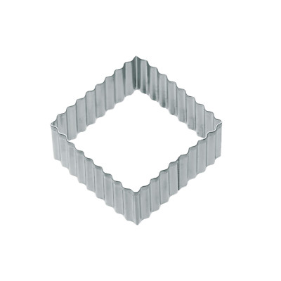 1 gewellter, quadratischer Keksausstecher, 6 cm