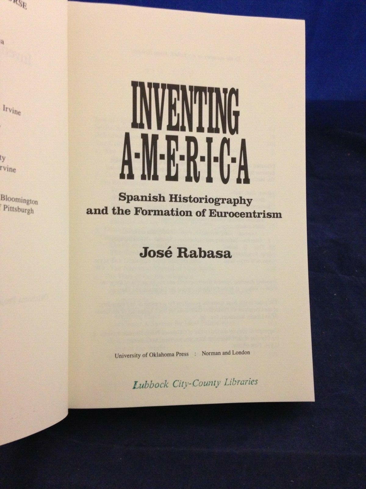 Inventing America by Jose Rabasa (1993) 1st G HB 190925 9780806124957| eBay