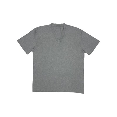 Prada V-Neck T-Shirt Men's Medium Grey Essential Cotton Tee