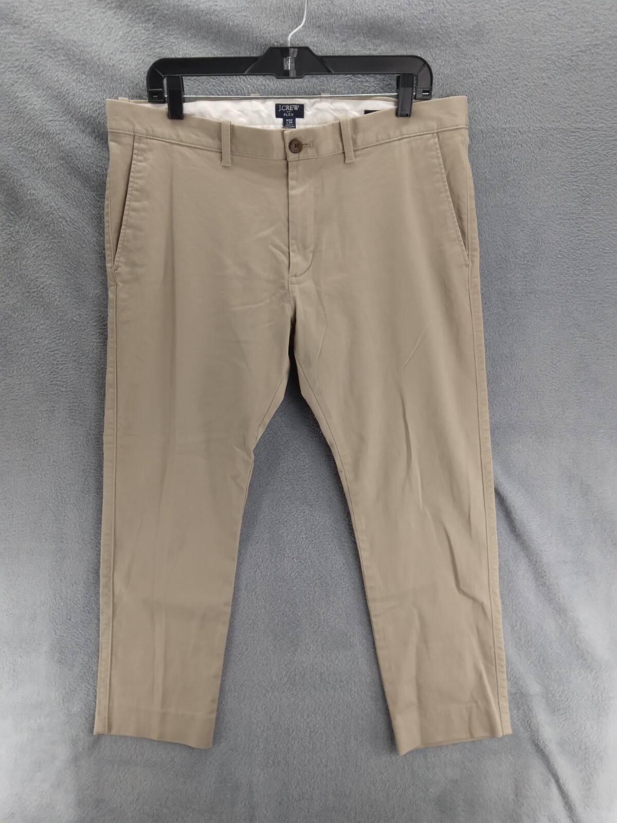 J.Crew Flex Slim Fit Pants Men Sz 35x26 Beige Mid Rise Straight Leg Pockets