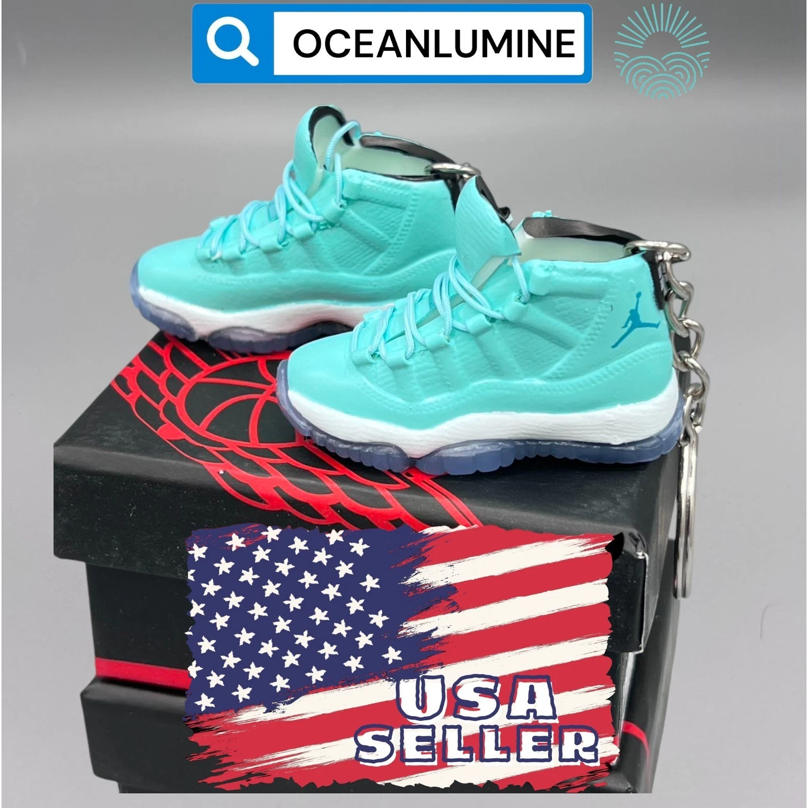 Porte clés Jordan 3D Mini Sneaker de la meilleure qualité, boîte à chaussures, boîte d'affichage option