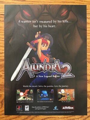 Alundra 2 Playstation PS1 PSX 2000 Vintage Video Game Poster Ad Art Print