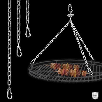 Kettenkit Mit Drallfänger Für Grillrost Bis Ø80cm Edelstahl