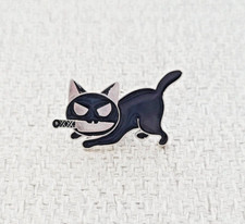 Black Cat Enamel Lapel Pin Cartoon Animal Brooches Backpacks Hats Badges
