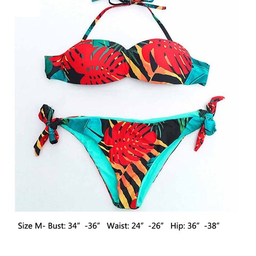 Women's High Waist Bikini Set Swimsuit Push-up Padded Monokini Swimwear Bathing - 第 103/142 張圖片