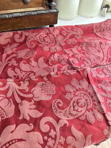 BUNDLE #2 antique CUT DAMASK SILK fabric lot CRAFT arabesques c1900 - Picture 18 of 23