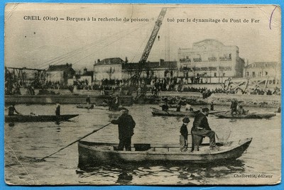 AK: CREIL - Boote auf der Suche nach dem Fisch / 1915